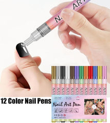 Nail Art Pens Set of 12 Colors